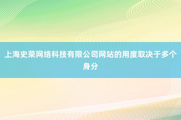 上海史荣网络科技有限公司网站的用度取决于多个身分
